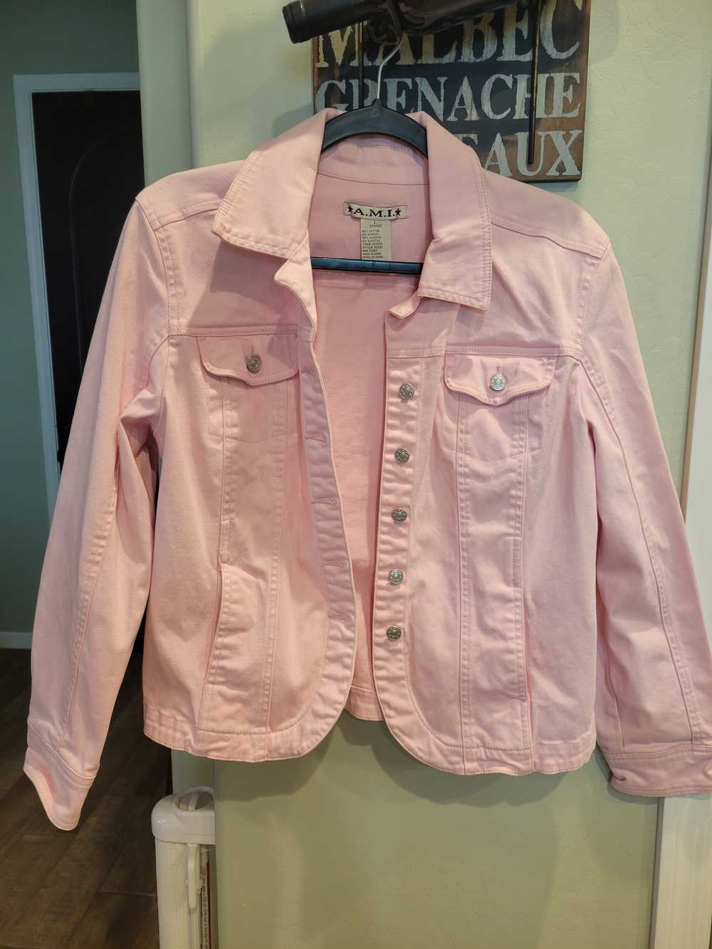Pink Cotton Blend Jacket for Women